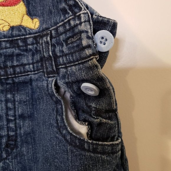 DISNEY Boy's Embroidered Winnie The Pooh Denim Overalls - Baby Size: 3 Months - Picture 4 of 11